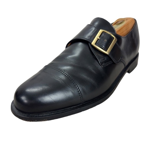 Cole Haan Monk Strap Made in USA Goodyear Welted Men's 8D Black Leather Shoe - Picture 1 of 15